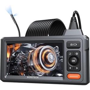 DEPSTECH ファイバースコープ デュアルレンズ 1080P 工業用内視鏡カメラ 5インチIPSモニター搭載 マイクロスコープ 7.9MM細型スコープ IP67防水 (5Mケーブル)