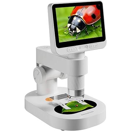 顕微鏡 100~1600倍 4.3インチ液晶 デジタル顕微鏡 ハンディ WIFI USB接続 スマホ...