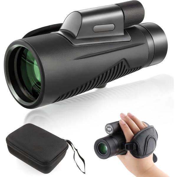 12x50 ED 単眼鏡 緑膜 23 mm 口径 広い視野 レンズキャップ クリアな視界 望遠鏡 小...