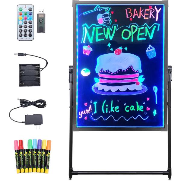 led看板 光る看板 電飾看板 電光掲示板 led立て 手書き 光る看板屋外 8色マーカー 7色点滅...