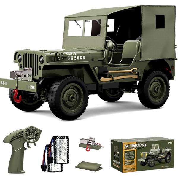 軍用 ラジコンカー 子供向け 1/10 大型 オフロード ジープ ラジコン クローラー 車 モデル ...