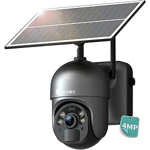 防犯カメラ 屋外 ソーラー 2.5K 4MP ナイトカラー ヒューマン検知 警報通知 音声発光威嚇 ...