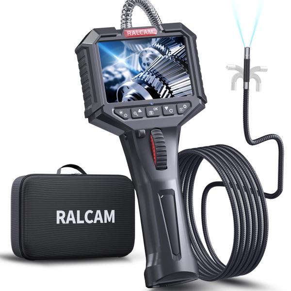 ファイバースコープ先端可動式 6.2mm極細いスネークカメラ 3.5インチIPSスクリーン内視鏡カメ...