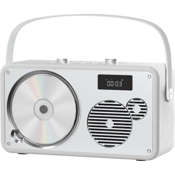 ポータブルCDプレーヤー 10W bluetooth対応/FMラジオ/MP3再生/USB/AUX入力...