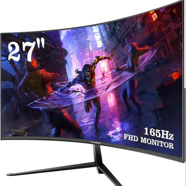 湾曲ゲーミングモニター 165Hz 27インチ 曲面 1500R FHD 1920*1080P IP...