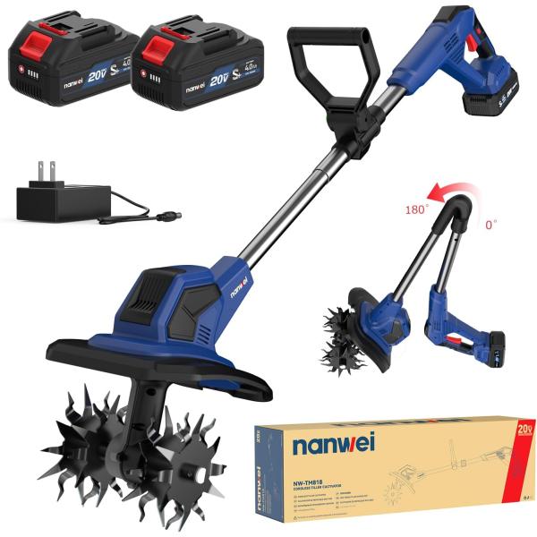 コードレス耕運機 充電式 マキタ18Vバッテリー対応 電動ミニ耕運機 耕幅200mm 耕深230mm...