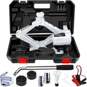 電動ジャッキ 3t 車用電動ジャッキ 12V 耐荷重 3トン ジャッキアップ ハンドレンチ付き 自動車 タイヤ交換電動じゃっき SUV・普通自動車対応車用ジャッキ