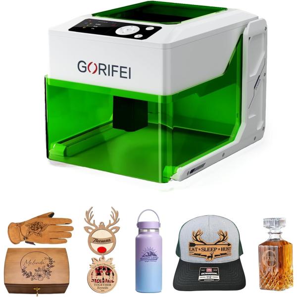 レーザー刻印機 F1 5Wポータブルレーザー彫刻機スクリーン搭載レーザー加工機 家庭用 小型 木材 ...