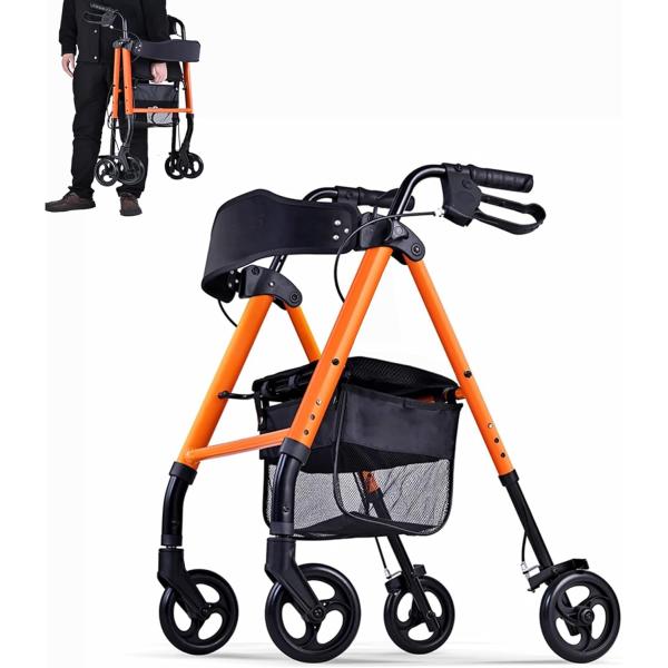 歩行器 高齢者用 シルバーカー 四輪歩行車 室内 屋外 手押し車 シルバーカー 軽量8kg ショッピ...