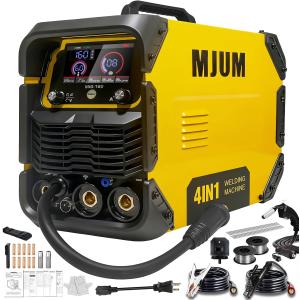 溶接機 1台4役 半自動溶接機 最大出力160A 板厚12mmまで 100V/200V兼用 電気溶接機 LED液晶表示 ガス/ノンガスMIG/被覆アークMMA/LIFT TIG 定格使用率60％