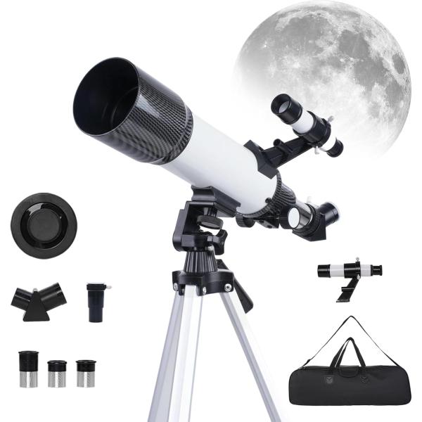 天体望遠鏡 天体観測 大口径70mm 焦点距離400mm 最大333倍 高倍率 自由調整可能なアルミ...