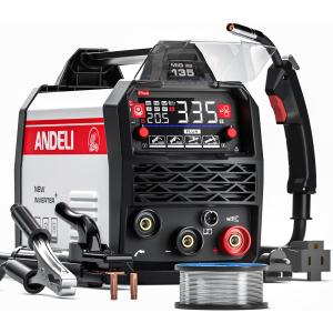 半自動溶接機 135Amp 100V/200V兼用 ノンガスMIG/被覆アーク溶接/Lift TIG対応 1台3役電気溶接機 インバーター直流溶接機 MIG溶接 半自動 LED液晶表示