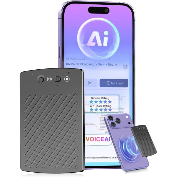 AI ボイスレコーダー ICレコーダー 要約/マインドマップ 30H長時間録音 AI人声強化 通常録...