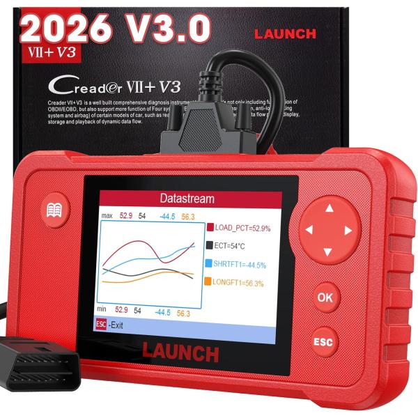 Creader VII+ V3.0 OBD2診断機、2026年最新エンジン/トランスミッション/AB...