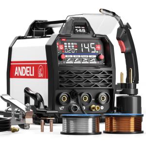 半自動溶接機 145Amp 100V/200V兼用 ガスMIG/ノンガスMIG/被覆アーク溶接/Lift TIG対応 1台4役電気溶接機 インバーター直流溶接機 定格使用率60％ 板厚8mmまで