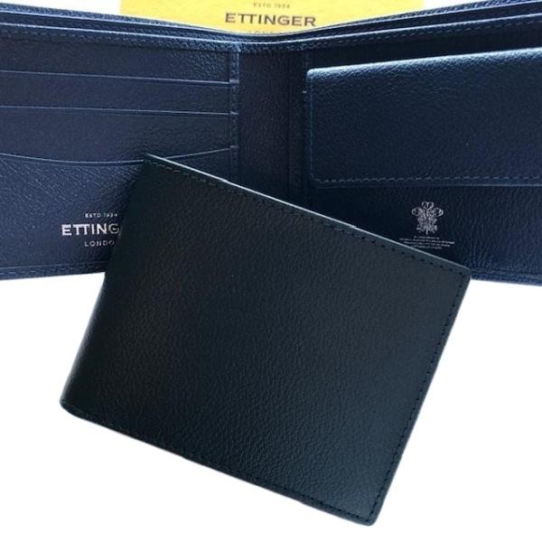 ETTINGER エッティンガー カプラ ネイビー Capra Billfold 3 C/C 二つ折...