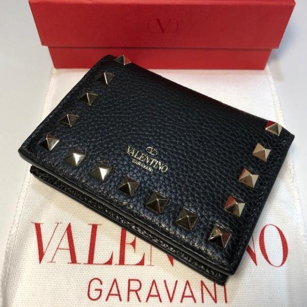 VALENTINO ヴァレンティノ ガラヴァニ ロックスタッズ コンパクト ウォレット ミニ 財布 ...