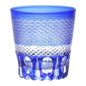 QD-588 切子 オールドグラス グラス コップ 伝統工芸 食洗器対応 (コバルトブルー)｜moanashop