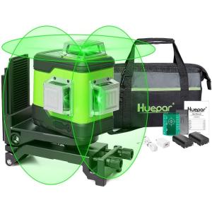Huepar 3x360° レーザー墨出し器 グリーン 緑色 レーザー クロスライン 大矩 フルライン照射モデル 2電源方式 充電可能 軽天｜moanashop