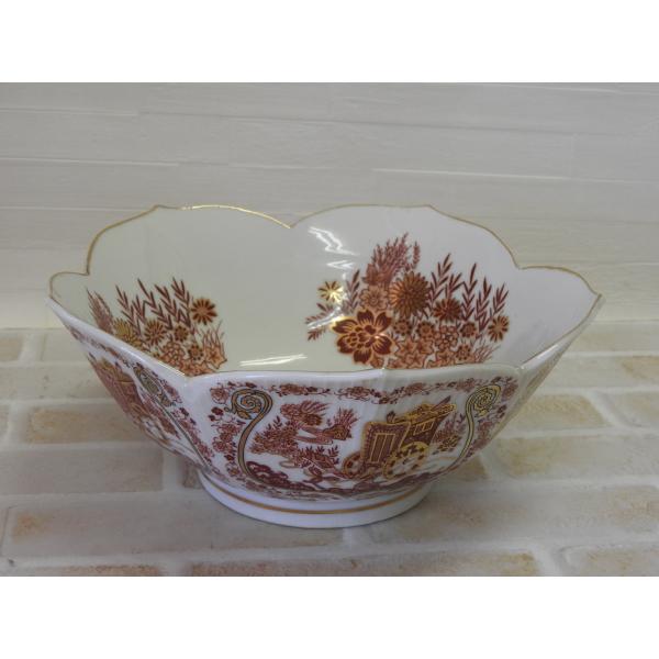 ステキなハス型ボウル・御所車絵 Lotus bowl