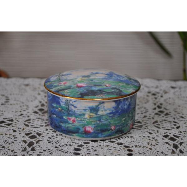 名画 (睡蓮）蓋物・小物入れ・Covered Box