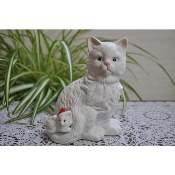 ペルシャ猫　陶器猫　猫置物　置き物　オーナメント・オブジェ・アクセサリー