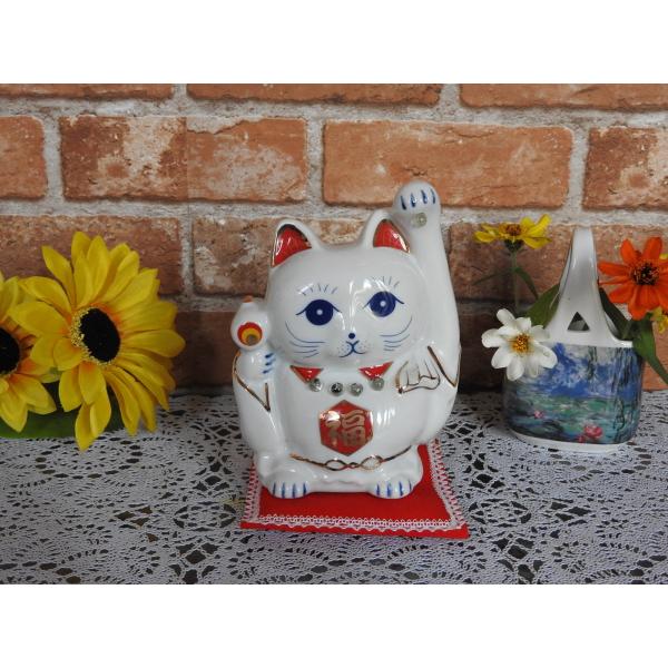 値下げしました　合格招き猫 小）左手を上げた合格を招く?招き猫・ 猫置物・オーナメント・開運アップ・...
