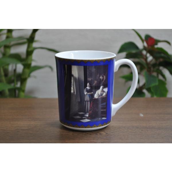 フェルメール 作　手紙を書く婦人と召使い − 青衣の女・12ozマグカップ・人気・有名な・名画・