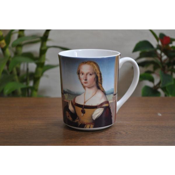 ラファエロ・サンツイオ・角獣を抱く貴婦人ラファエロ・サンツイオ・12 oz  マグカップ 一有名な・...