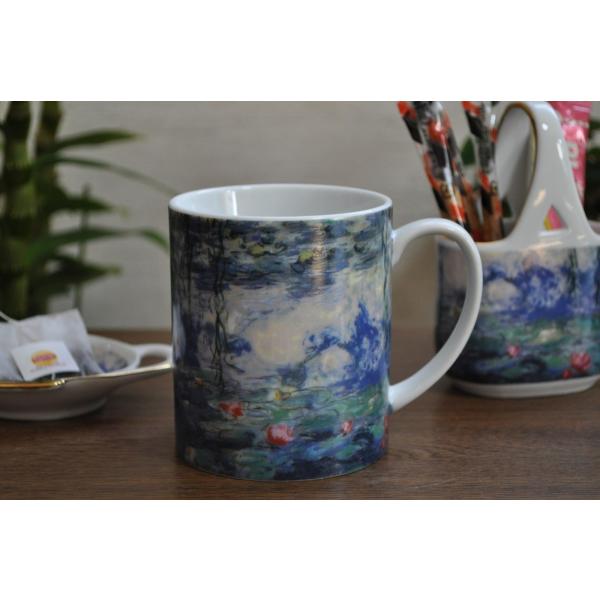 クロード・モネ作　スイレン画・12oz マグカップ・有名な・人気の・名画・睡蓮・