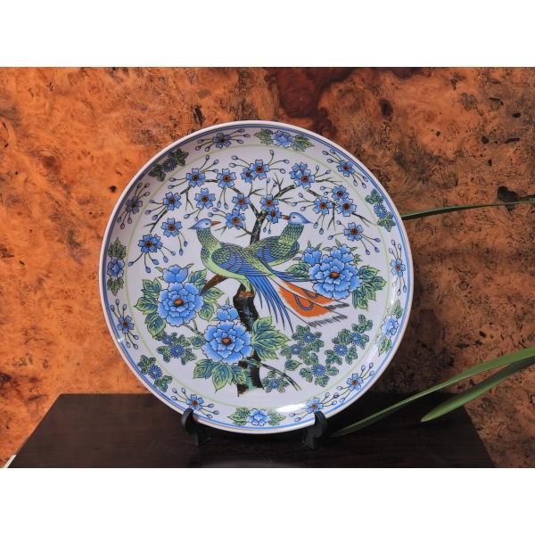 伊万里絵柄 31cm 孔雀飾り大皿