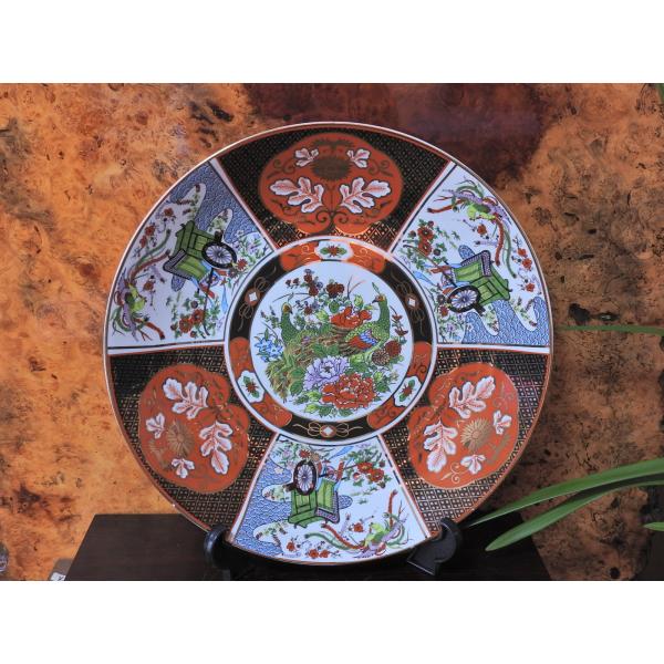 伊万里調牡丹絵柄 41.5cm 飾り特大皿