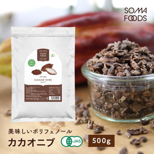 カカオニブ 500g オーガニック ローストタイプ ペルー産 カカオ チップ  お得 お徳用 ポリフ...