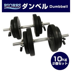 セメントダンベル 10kg 2個セット [計20kg] 鉄アレイ リオレス トレーニング フィットネス ダイエット ストレッチ 10キロ 筋トレ