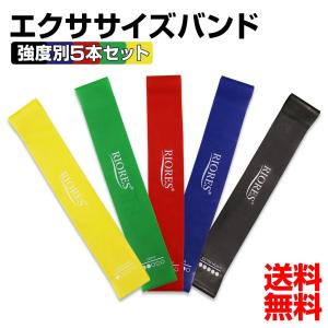エクササイズバンド 強度別 5本セット ゴム フィットネス