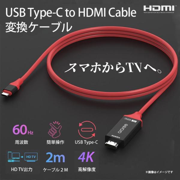 HDMI ケーブル USB Type-C AR15990 9901 USB Type-C to HD...