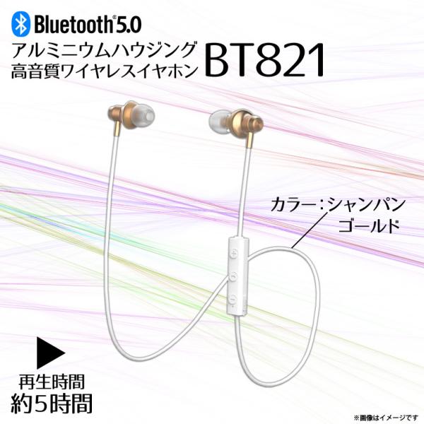 ワイヤレスイヤホン Bluetooth ver5.0 高音質 BT821CGD 0934 通話可能 ...