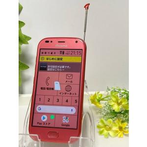 ドコモ SIMフリー☆ FUJITSU らくらくスマートフォン F-42A ピンク スマホ 本体  ...