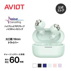 AVIOT TE-D01v  ワイヤレスイヤホン ノイズキャンセリング ブルートゥース イヤホン  快適なフィット感 高音質ドライバー 最大60時間再生Bluetooth5.2 IPX4防水