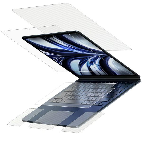 [5点セット(画面+天板+パームレスト+タッチパッド+キーボードカバー)]MacBook Air 1...