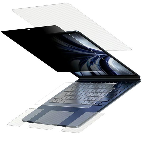 [5点セット(画面+天板+パームレスト+タッチパッド+キーボードカバー)]MacBook Air 1...