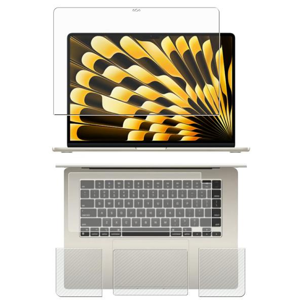 4点セット(画面+パームレスト+タッチパッド+キーボードカバー)MacBook Air 15.3イン...