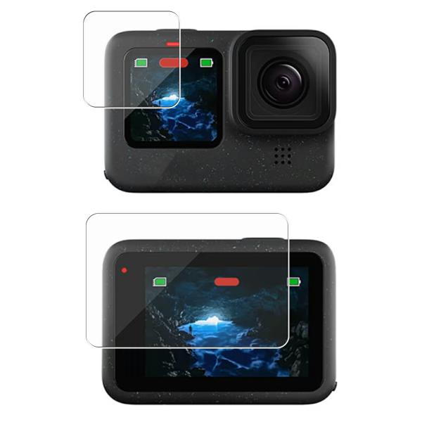 2枚セット GoPro HERO12 Black 用 抗菌 抗ウイルス 防指紋 液晶保護フィルム ポ...