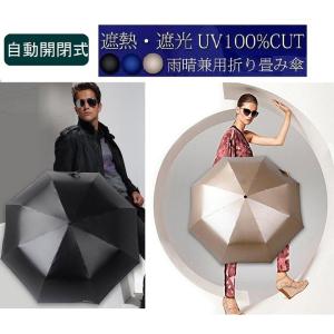 完全遮光 紫外線 UV 100% 晴雨兼用 折り畳み 自動開閉
