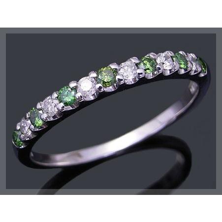 ダイヤモンド リング エタニティリング グリーンダイヤモンド カラーレスダイヤ ハーフエタニティリン...