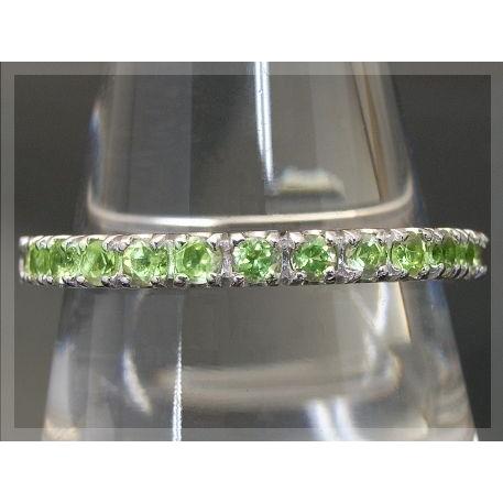 リング 指輪 K18 ペリドット エタニティリング 18石 ラッピング無料 送料無料