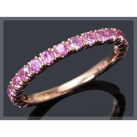 エタニティリング 指輪 ピンクサファイア リング18石 K18 ラッピング無料 送料無料