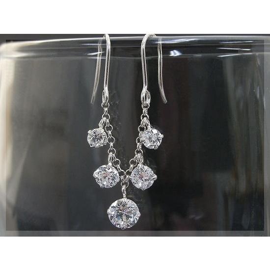 ピアス K14WG 2ホール キュービックジルコニア フックピアス ※片耳用 ラッピング無料 送料無...