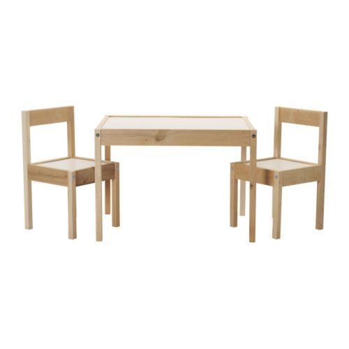 子供用家具 家具 IKEA イケア レット LATT 子供用テーブル チェア2脚付 ホワイト パイン...