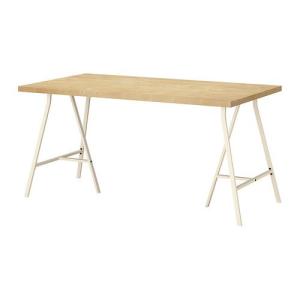 IKEA・イケア テーブル・オフィス家具 LINNMON/ LERBERG テーブル, バーチ調, ホワイト, 150x75 cm (190.007.12)｜moblife